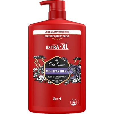 Old Spice Night Panther Sprchový Gel A Šampon Pro Muže 1000 ml Dlouhotrvající Svěžest