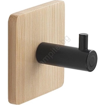 Gedy - Самозалепваща се закачалка за кърпи HIMALAYA черен/бамбук (SH0185)