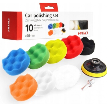 AMiO Sada leštících kotoučů s adaptérem 9ks + kotouč 80mm + adaptér M14