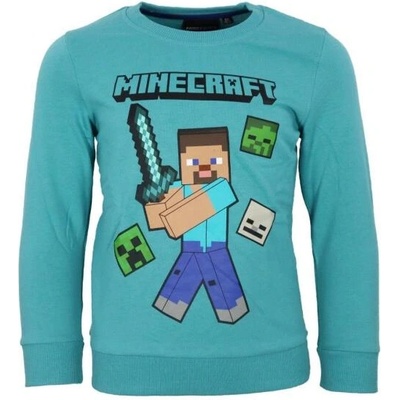 Minecraft chlapecká mikina tyrkysová