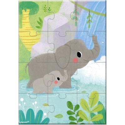 Janod Детски джобен пъзел Janod - Слон (J02682)