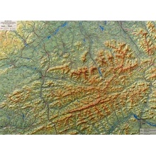 Beskydy - reliéfní - 1:100 000 - nástěnná mapa