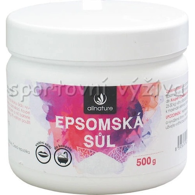 Allnature Epsom Salt Lavender kúpeľová soľ 500 g