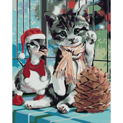 zuty Malování podle čísel Kachně a kotě 80 x 100 cm bez rámu a bez vypnutí plátna 8596530047742