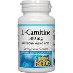 Natural Factors L-Carnitine/ Л-Карнитин 500 mg х 60 капсули Natural Factors (2801 NF)