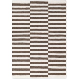 Hanse Home Бял/кафяв двустранен/ръчно изработен вълнен килим 160x230 cm Vika - Hanse Home (106468-160x230)