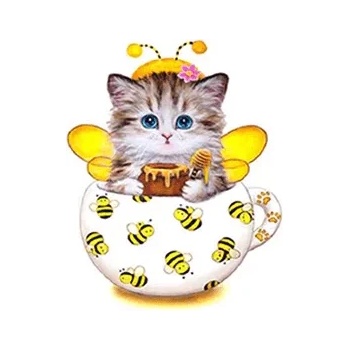 Image 1 of Milena Style Коте пчеличка - диамантен гоблен