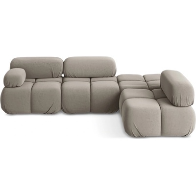 makamii Бежов кадифен модулен ъглов диван (десен ъгъл) Lokua - Makamii (LOKUA_RC_1_P1_C2)