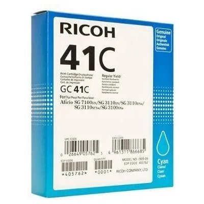 Ricoh Мастило гел RICOH GC41C, 2200 копия Cyan (RICOH-INK-GC41C)