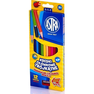 Astra ergonomické farbičky z čierneho dreva 12ks + strúhadlo 312114001