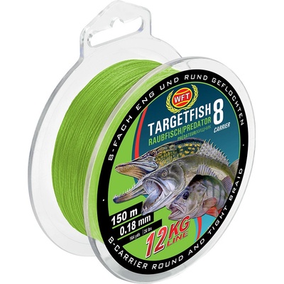WFT Šnúra Targetfish 8 Chartreuse Zelená 150m 0,12mm 8kg