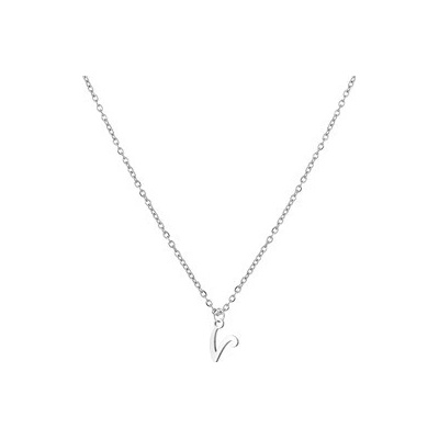 Šperky4U Ocelový náhrdelník, písmeno V OPD0339-V