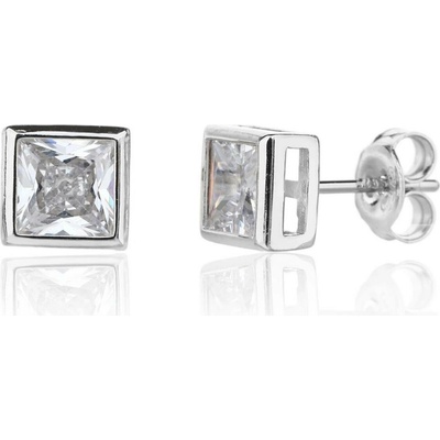 Jan Kos jewellery stříbrné náušnice s bílým kamenem 12119822