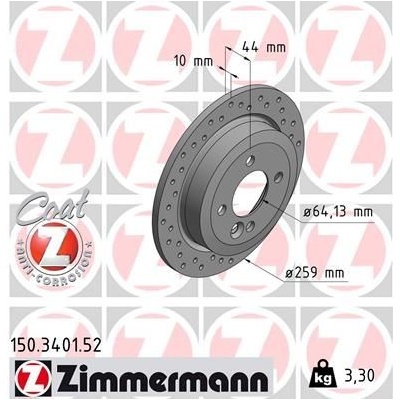 Brzdový kotúč ZIMMERMANN 150.3401.52