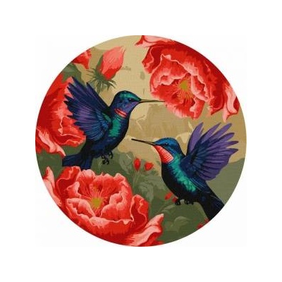 Ideyka Painting by numbers - Colorful hummingbirds d39cm