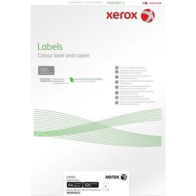Xerox Papír - Bílé samolepicí štítky pro černobílý tisk - ostré rohy ( Labels 4UP 105x148.5, 100 listů, A4); 003R97402 – Zboží Živě