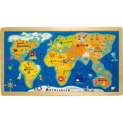 small foot Vkladacie puzzle jednoduchá veľká mapa sveta