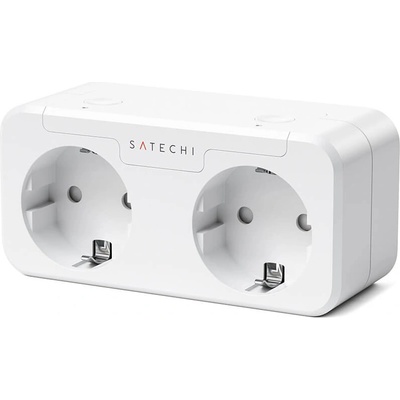 Satechi Dual Smart Outlet - Wi-Fi безжичен контакт с две гнезда, съвместим с Apple HomeKit (ST-HK20AW-EU )