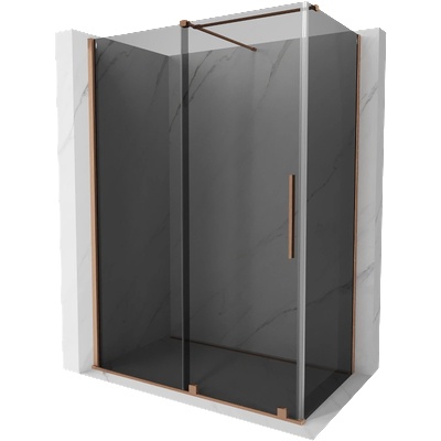 Mexen Velar плъзгаща се душ кабина 140 x 75 cm, графит, четкована мед - 871-140-075-41-65 (871-140-075-41-65)