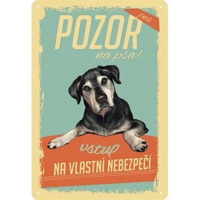 Plechová cedule Pozor na psa 20x30 cm