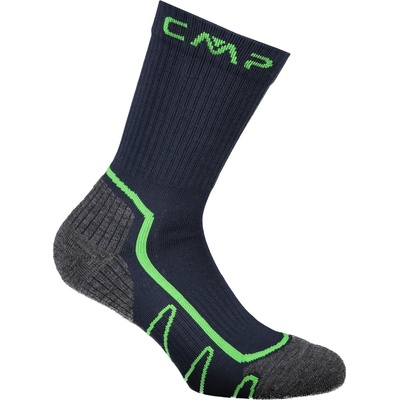 CMP Детски туристически чорапи CMP Kid's Trekking Sock Poly Mid Walking socks - B. Blue / Verde Fluo - размер 28-30 (EU) (201-9373-0212)