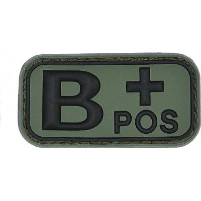 Gumová nášivka 101 Inc krv B POS - olivová