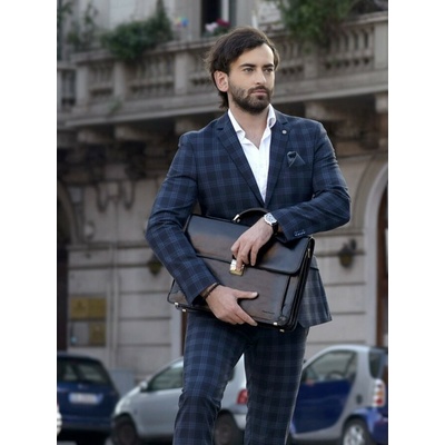 Marco Mazzini pánska kožená aktovka handmade ROBERTO Classic 35a čierna