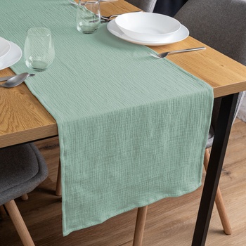 Biante Mušelínový behúň MSN-020 Pastelovo šalviový 20x180 cm