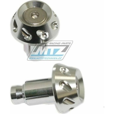 Koncovky/závaží řidítek 2IN1 - stříbrné (pro vnitřní průměr řidítek ¤13/¤17mm) 23-12010