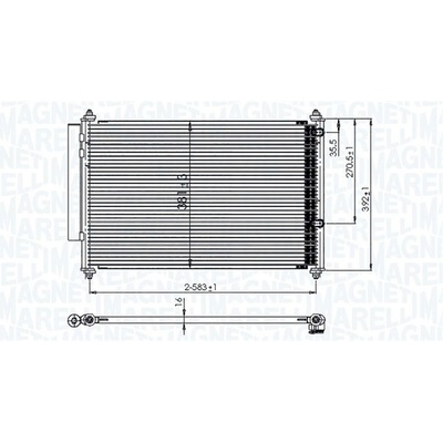 Kondenzátor, klimatizace MAGNETI MARELLI 350203850000