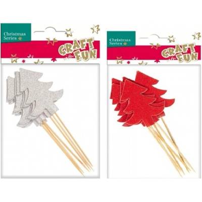 CRAFT FUN vianočné stromčeky na špajli 18ks