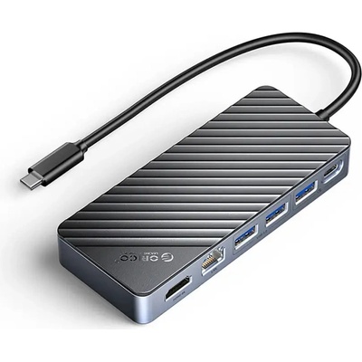 ORICO OM28PR-G2 USB-C докинг станция с M. 2 слот за устройство + 1 x USB-A 3.2 + 1x USB-C 3.2 + 2x USB-A 2.0 + 1x HDMI + 1x Ethernet - Черен (6942227138347)