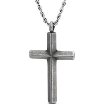 HARAHU Колие PU-38413 Cross - Сив KP38413 (PU-38413)