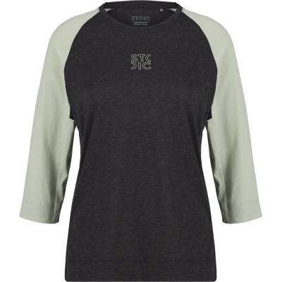 Stoic Дамска фланелка с къс ръкав за колоездене Stoic Women's PerformanceMerino LofsdalenSt. MTB 3/4 Tee Cycling jersey - Light Agave Green / Black (156-2839-0214)