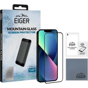 Eiger Mountian Glass Screen Protector 3D - калено стъклено защитно покритие за дисплея на iPhone 13 mini (черен-прозрачен)