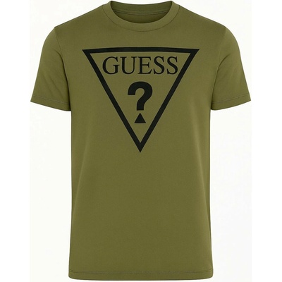 Guess pánské tričko Erikk Logo khaki