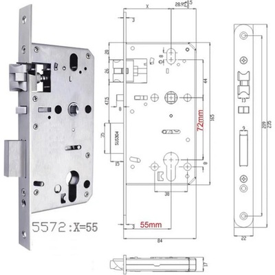 Брава антипаник за метални и дървени врати с език 5572 asd sw 7255 (cnl024)
