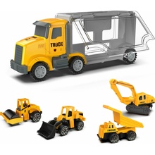Wiky Vehicles nákladní stavební stroje box na autíčka set 28 cm 4 ks český obal
