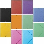 DONAU Folder with elastic band DONAU, pressboard, A4, 390gsm, 3-comp. , light green