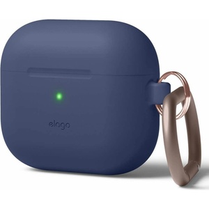 elago Защитен калъф Elago AirPods 3 Silicone Hang Case, за Apple AirPods 3, силиконов, с карабинер, тъмносин (EAP3HG-HANG-JIN)