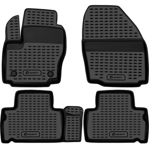 LEMENT Element 3D rubber floor mats suitable for Ford S-MAX | 2006-2024 | 25cm between mat plugs | 100% custom-fit all-weather floor mats made of TPE, high edge, waterproof, non-slip, odorless - FORD