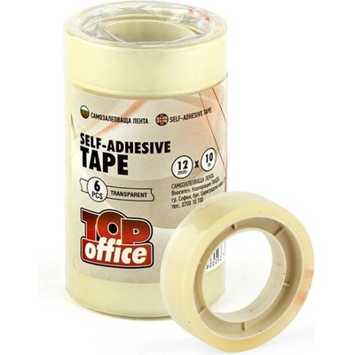 Top Office Самозалепващa се лентa, 12mm x 10m, 6 бр, безцветна (1035100212)