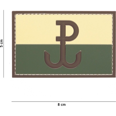 Gumová nášivka 101 Inc vlajka Polish Special Forces - multicam