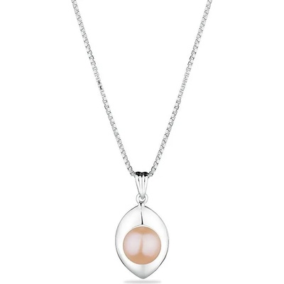 Swan Сребърно колие със сладководна розова перла GP051R Swan
