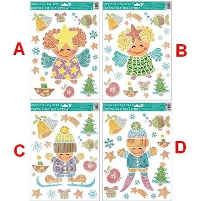 Fólie okenní veselé obrázky z linek 42x30cm set