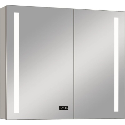 Aluminio Sun Zrcadlová skříňka s LED osvětlením, 100 × 70 × 13 cm, stříbrná