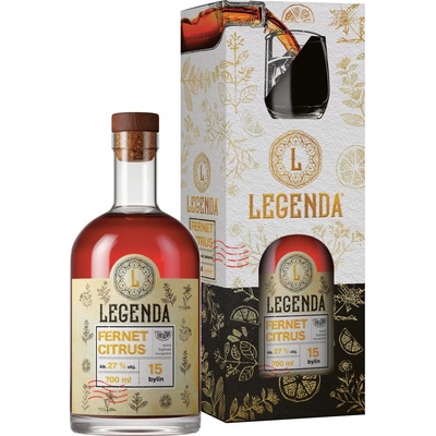Legenda Fernet Citrus 27% 0,7 l (darčekové balenie 1 pohár)
