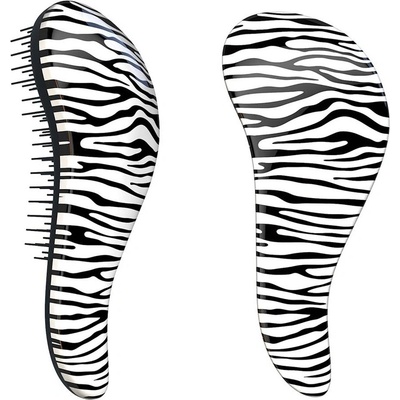 Detangler Zebra White rozčesávacia kefa na vlasy s rukoväťou
