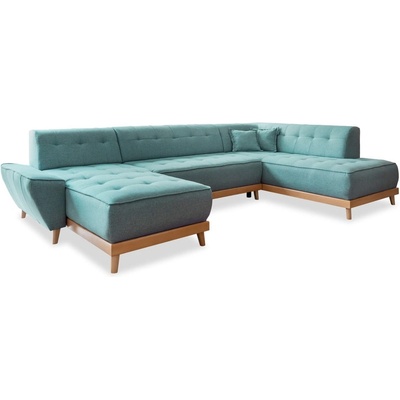 Miuform Тюркоаз разтегателен ъглов диван (десен ъгъл/"U" форма) Dazzling Daisy - Miuform (Dazzling Daisy LCL-2QBK-HAEECR LA75)