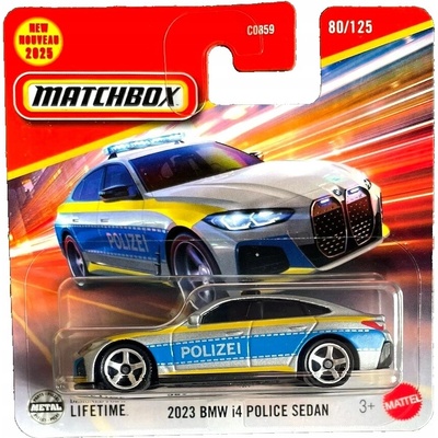 Matchbox 2023 BMW i4 Police Sedan strieborné